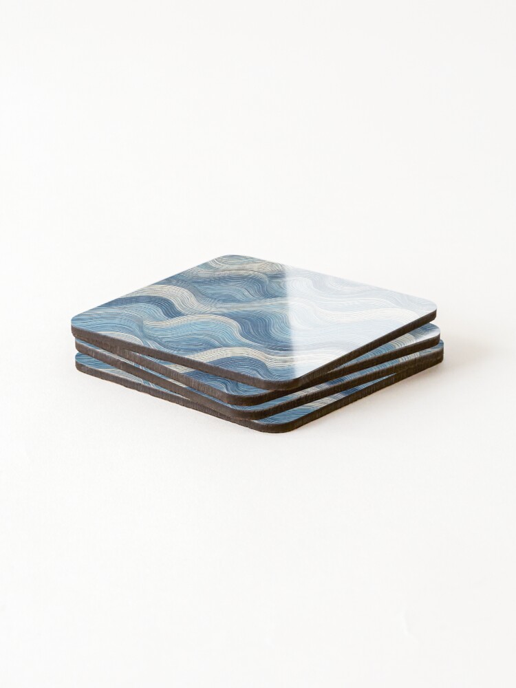 Thumbnail 4 of 5, Coasters (Set of 4), Abstract Ocean Wave Pattern designed and sold by RuiFernandes.