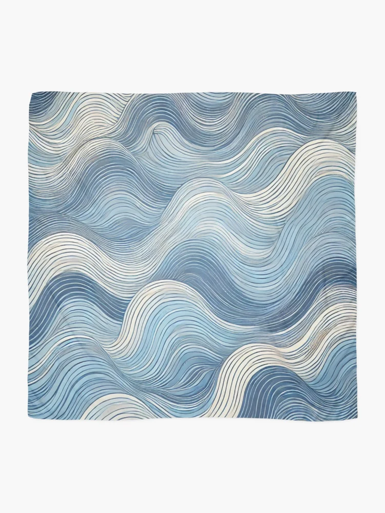 Thumbnail 2 of 3, Scarf, Abstract Ocean Wave Pattern designed and sold by Rui Fernandes.