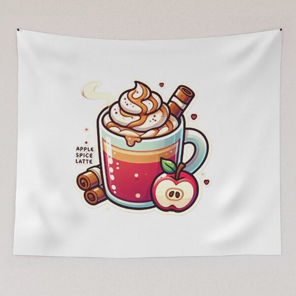 Item preview, Cozy Autumn Bliss | Hot Apple Spice Latte Illustration designed and sold by DEEPDesignsART.