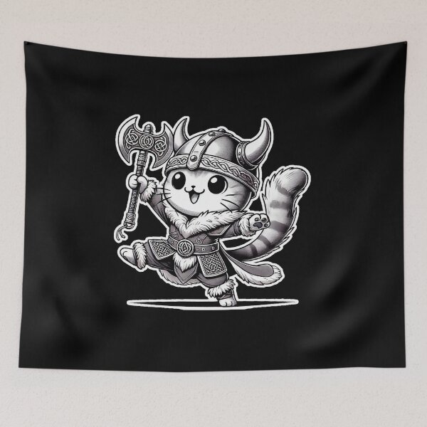 Item preview, Viking Cat Kawaii Fighter Fun designed and sold by lAnJefurtifeu.