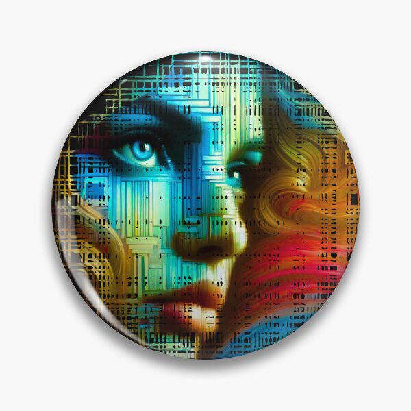 Item preview, Neural Network Inspired Vibrant Face Art designed and sold by DreamsArtwear.
