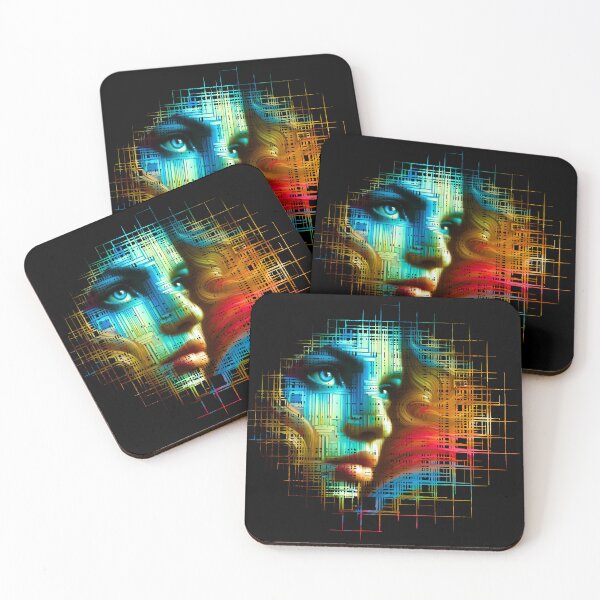 Item preview, Neural Network Inspired Vibrant Face Art designed and sold by DreamsArtwear.
