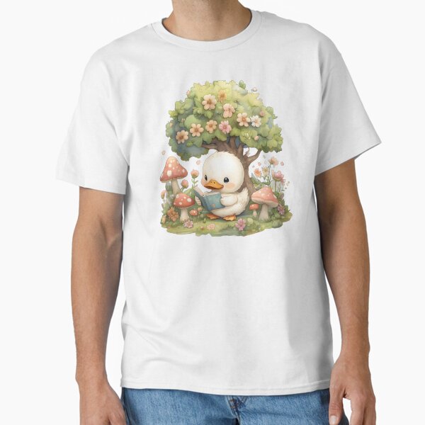Item preview, Kawaii Duckling Reading Under a Tree designed and sold by TeeTimeTreasure.