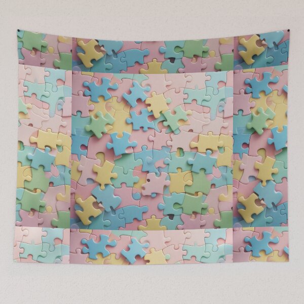 Item preview, Pastel Puzzle Pieces Background designed and sold by hjian8219.
