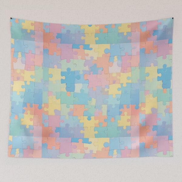 Item preview, Pastel Puzzle Pieces Background designed and sold by hjian8219.