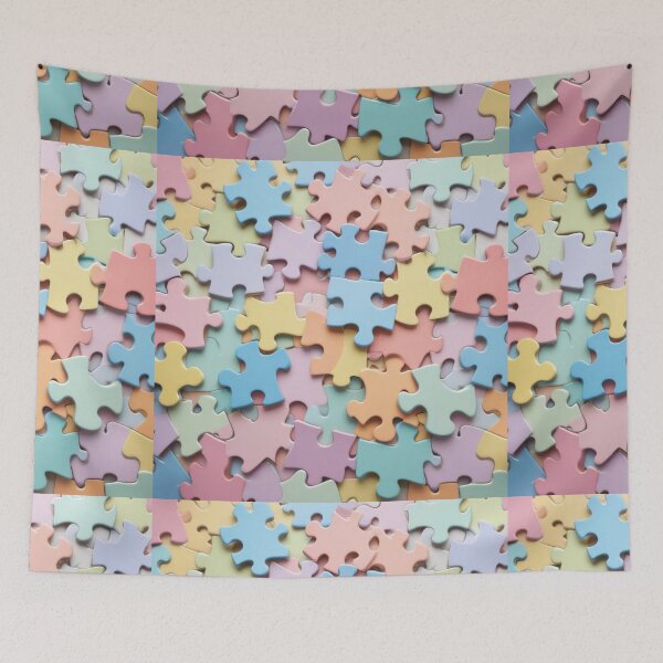 Item preview, Pastel Puzzle Pieces Background designed and sold by hjian8219.