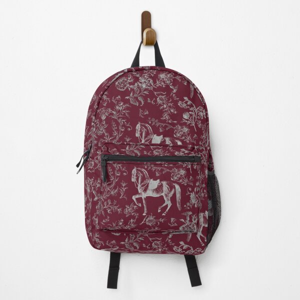 Item preview, Elegant Vintage Chic Burgundy Gray Horses Floral Pattern designed and sold by tanjica.