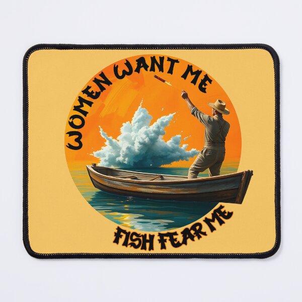Item preview, Women Want Me Fish Fear Me – Dynamic Fishing in Acrylic Circle designed and sold by NudnaGrafika.