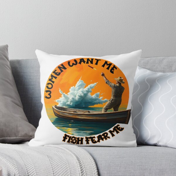 Item preview, Women Want Me Fish Fear Me – Dynamic Fishing in Acrylic Circle designed and sold by NudnaGrafika.