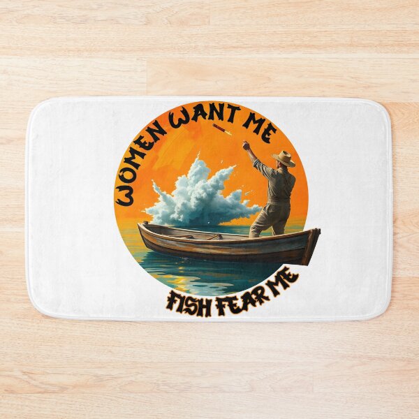 Item preview, Women Want Me Fish Fear Me – Dynamic Fishing in Acrylic Circle designed and sold by NudnaGrafika.