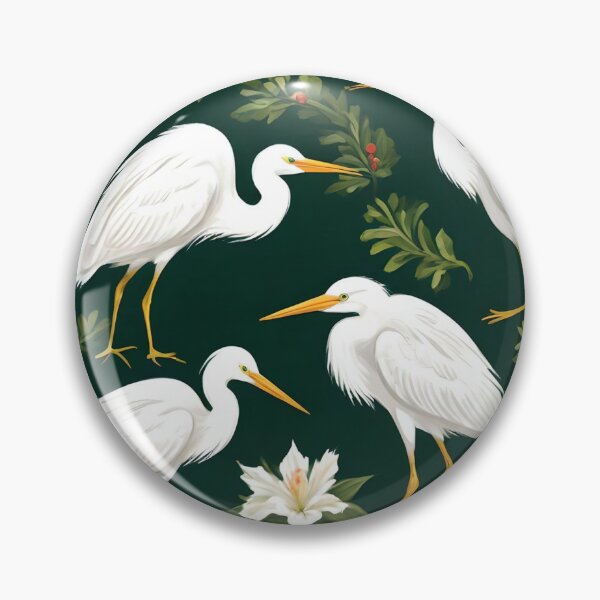 Item preview, White Heron Pattern Green Background designed and sold by Ciervo Primavera.