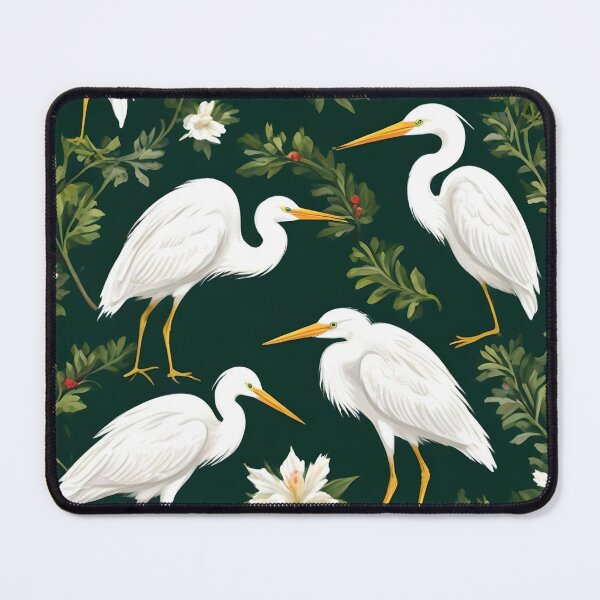 Item preview, White Heron Pattern Green Background designed and sold by Ciervo Primavera.