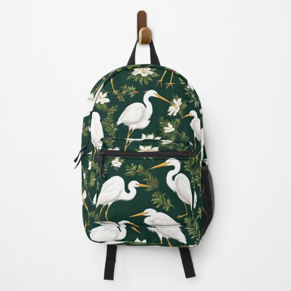 Item preview, White Heron Pattern Green Background designed and sold by Ciervo Primavera.