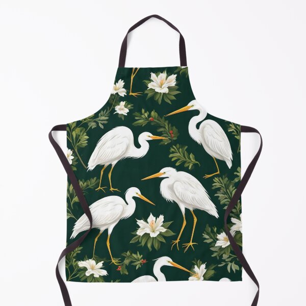 Item preview, White Heron Pattern Green Background designed and sold by Ciervo Primavera.