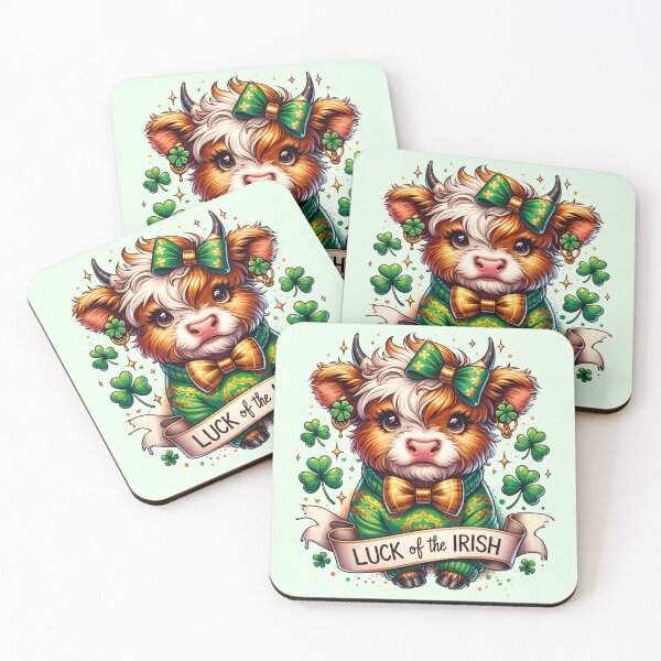 Item preview, Luck of the Irish Highland Cow - St. Patrick's Day Design designed and sold by MegHillStudio.