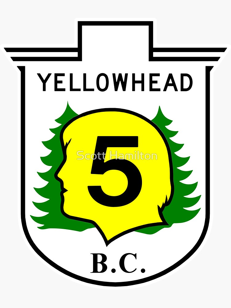 Thumbnail 3 of 3, Sticker, BC Hwy 5 (Yellowhead) Coquihalla Highway (Hope-Kamloops) | Canada Highway Shield Sign designed and sold by djakri.