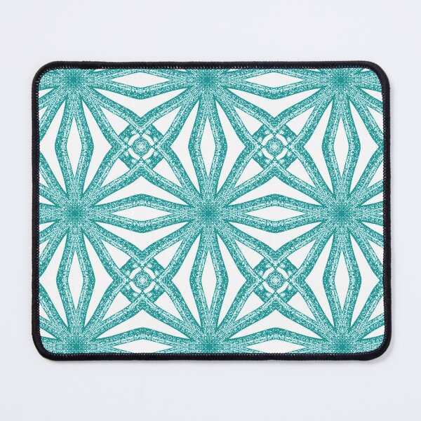 Item preview, Aqua Interlocking Circle Pattern in Vintage Style designed and sold by DelynCreates.