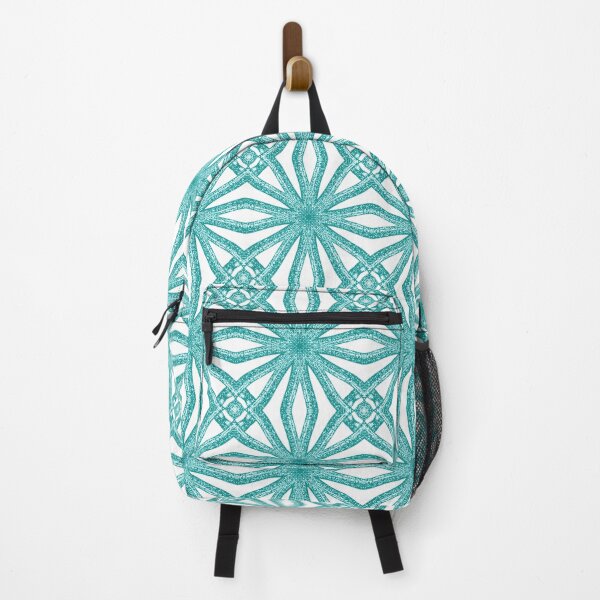 Item preview, Aqua Interlocking Circle Pattern in Vintage Style designed and sold by DelynCreates.