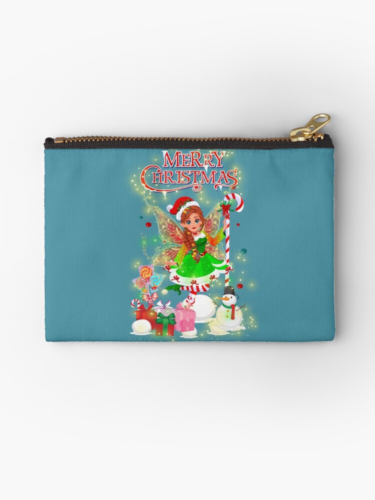 Thumbnail 1 of 4, Zipper Pouch, The Fairy Merry Christmas~ Where Holiday Magic Meets Fairy Style! designed and sold by FairyBookClub.