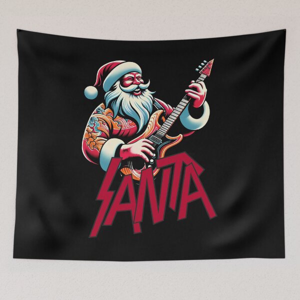 Item preview, Santa rocks - Santa playing guitar - Funny Christmas designed and sold by messy-nessie.