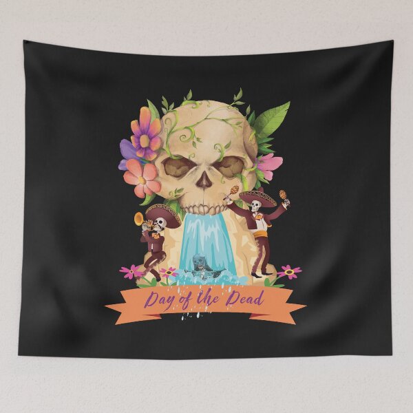 Item preview, Day of the Dead - Floral Skull, Waterfall, Mariachi Band and Rising Dead designed and sold by Jecolds.