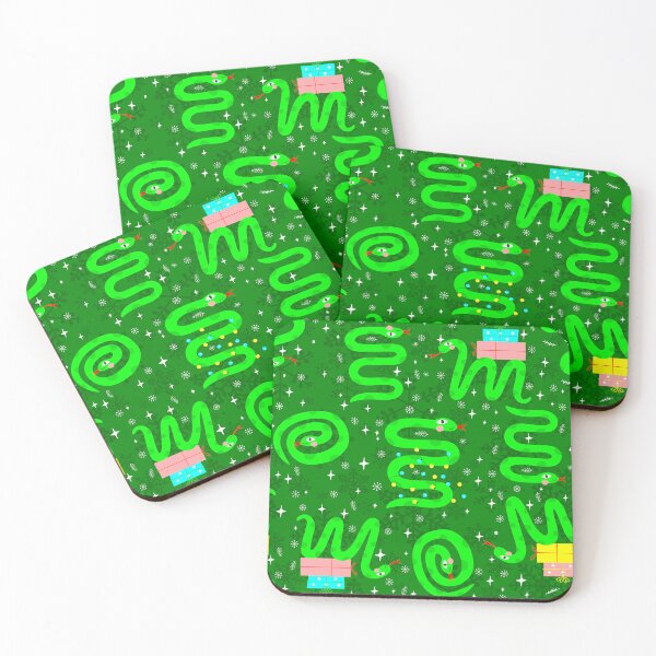Item preview, christmas snakes xmas lights snowflakes green designed and sold by Gossip Rag.
