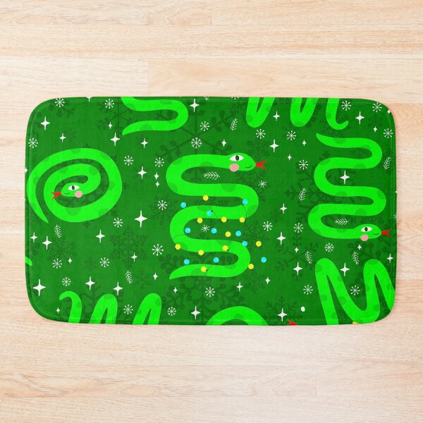 Item preview, christmas snakes xmas lights snowflakes green designed and sold by Gossip Rag.