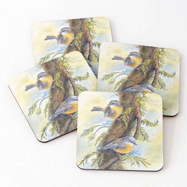 Item preview, Yellow Robins - Australian native rainforest birds designed and sold by Nadya Neklioudova.