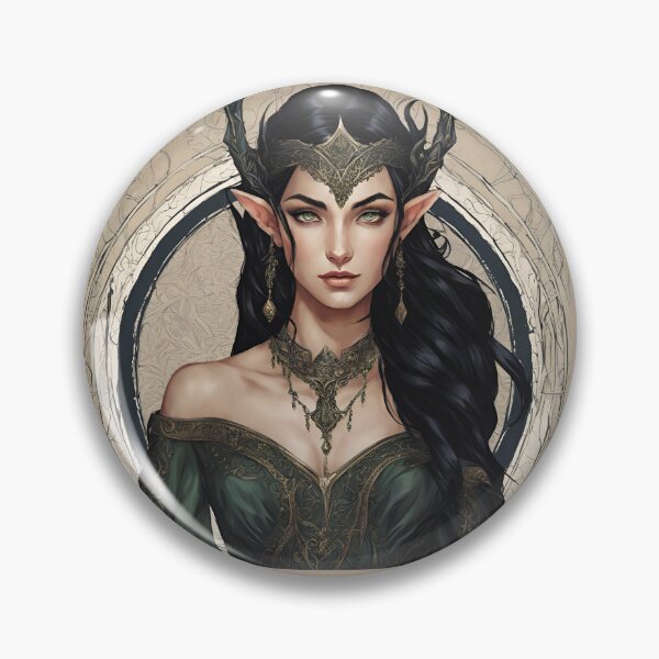 Item preview, Black Elf, Elf girl, Girl, Anime, fantasy, astarion girl, magic, designed and sold by GOLDENGARDENART.