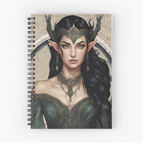 Item preview, Black Elf, Elf girl, Girl, Anime, fantasy, astarion girl, magic, designed and sold by GOLDENGARDENART.