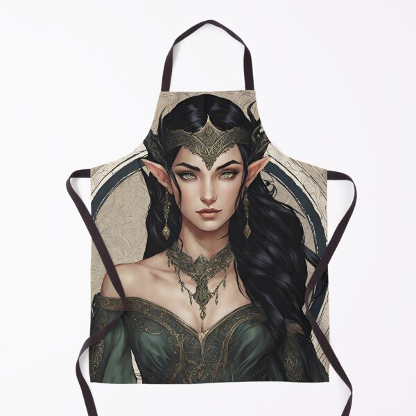 Item preview, Black Elf, Elf girl, Girl, Anime, fantasy, astarion girl, magic, designed and sold by GOLDENGARDENART.