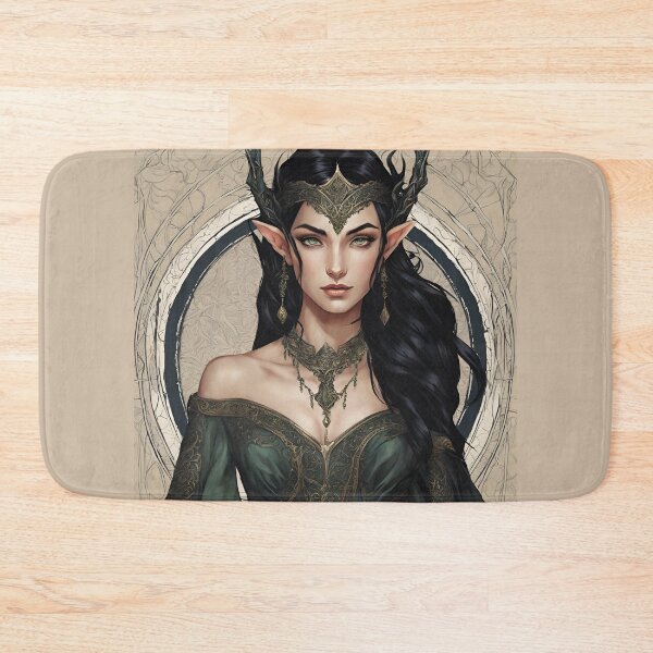 Item preview, Black Elf, Elf girl, Girl, Anime, fantasy, astarion girl, magic, designed and sold by GOLDENGARDENART.