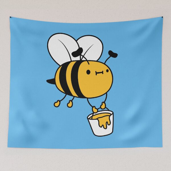 Item preview, Fat flying bumblebee bee carrying a honey bucket designed and sold by shirt-o-mat.