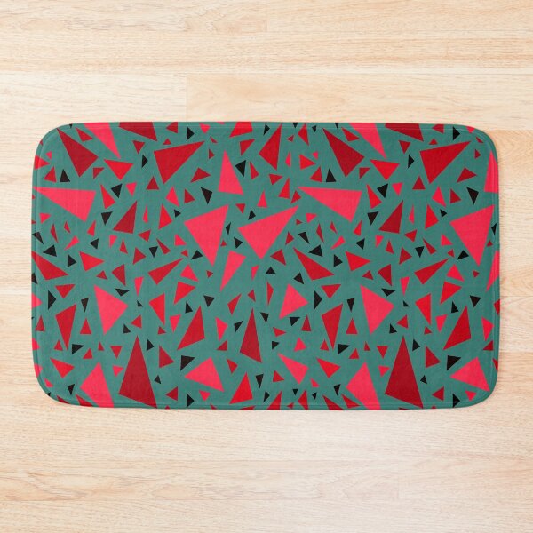 Item preview, scarlet red triangles on a dark turquoise background designed and sold by fuzzyfox.