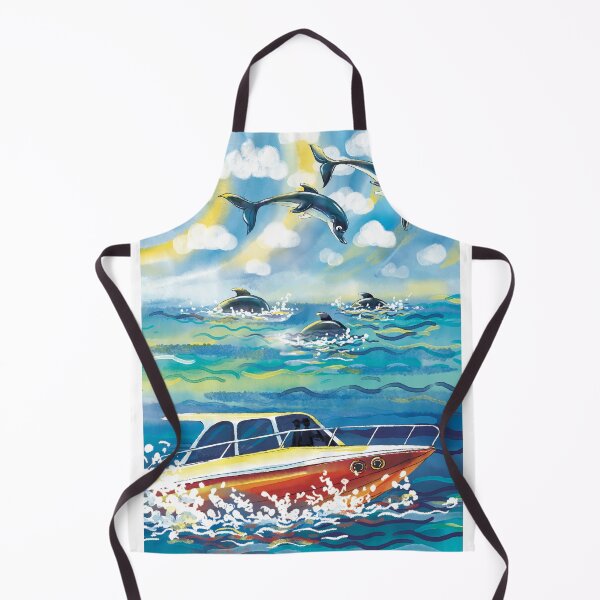 Item preview, Dolphins Leaping Near a Boat designed and sold by MerryHeart7.