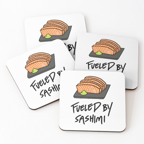 Item preview, Fueled by Sashimi with Salmon Sashimi on a Plate designed and sold by bonniemamadraws.