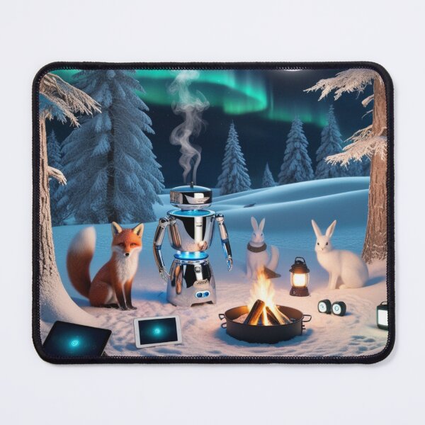Item preview, Aurora Winter Campfire Robot Fox And Friends designed and sold by Dream Output .