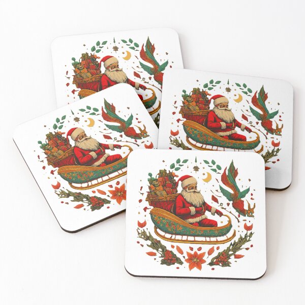Item preview, Vintage Santa Claus , Christmas Holiday Graphic , Retro Santa Sleigh , Festive Christmas Gift for Her Him designed and sold by Indyadizine.