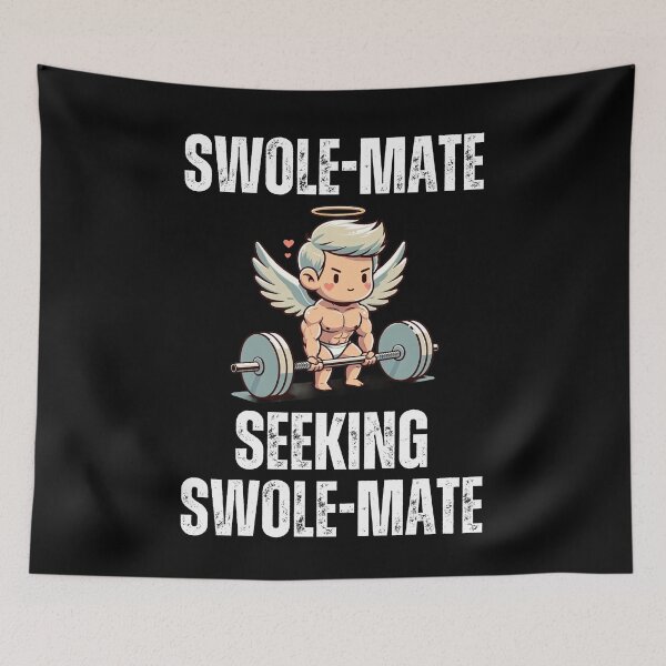 Item preview, Swole-mate Seeking Swole-mate funny vday muscle cupid designed and sold by snowry.