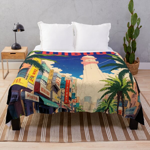 Item preview, Djibouti Africa Retro Anime Girl 80s Vintage Travel designed and sold by Retro-Anime9.