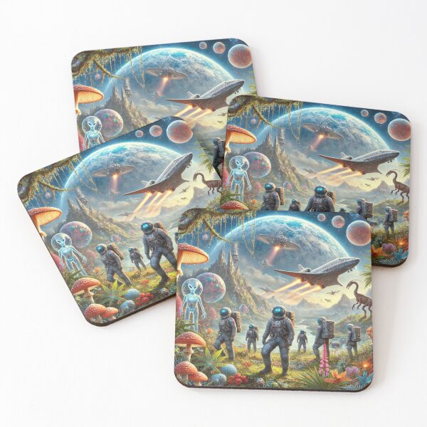 Item preview, Prehistoric Planet Alien Astronaut Time Travelers  designed and sold by WyckedLynn.