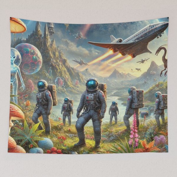 Item preview, Prehistoric Planet Alien Astronaut Time Travelers  designed and sold by WyckedLynn.
