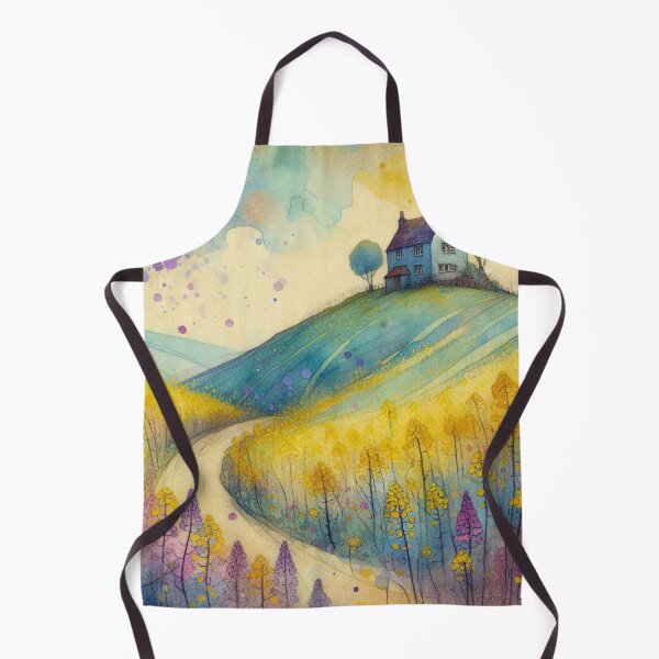 Item preview, Whimsical illustration of Purple House amidst Rapeseed Flowers designed and sold by Beyondnote-Art.