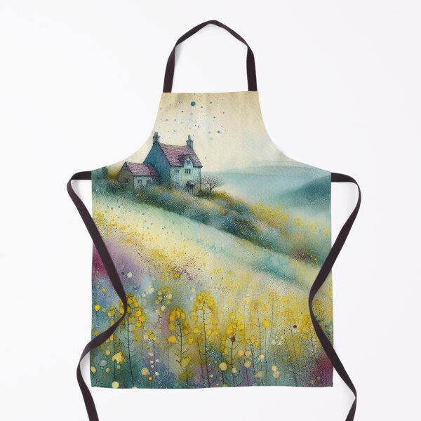 Item preview, Whimsical illustration of Purple House amidst Rapeseed Flowers designed and sold by Beyondnote-Art.