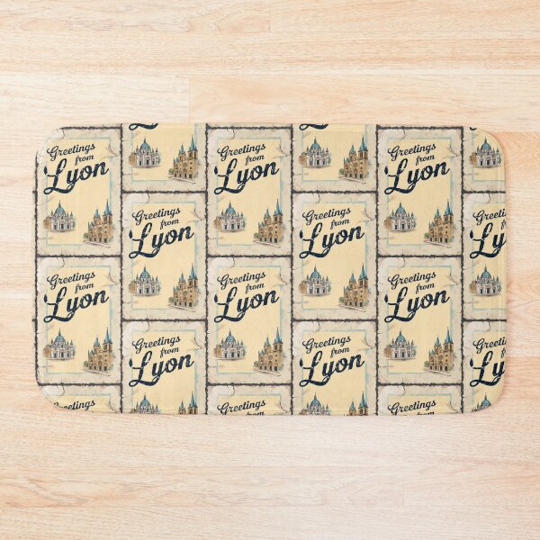 Item preview, Greetings from Lyon France Vintage Travel Retro Postcard Design designed and sold by TravelPostcardGems.