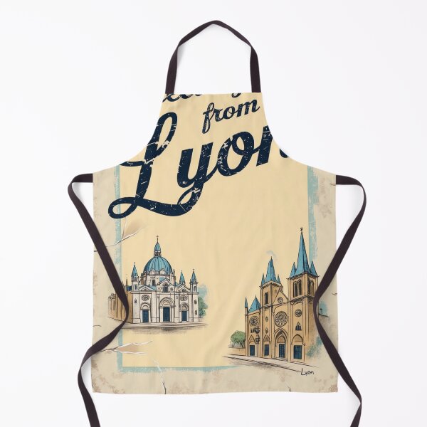 Item preview, Greetings from Lyon France Vintage Travel Retro Postcard Design designed and sold by TravelPostcardGems.
