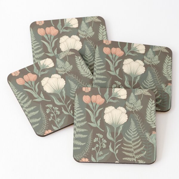 Item preview, Earthy Botanical Pattern with Wildflowers and Ferns Pattern #1212 designed and sold by CARRAANN.