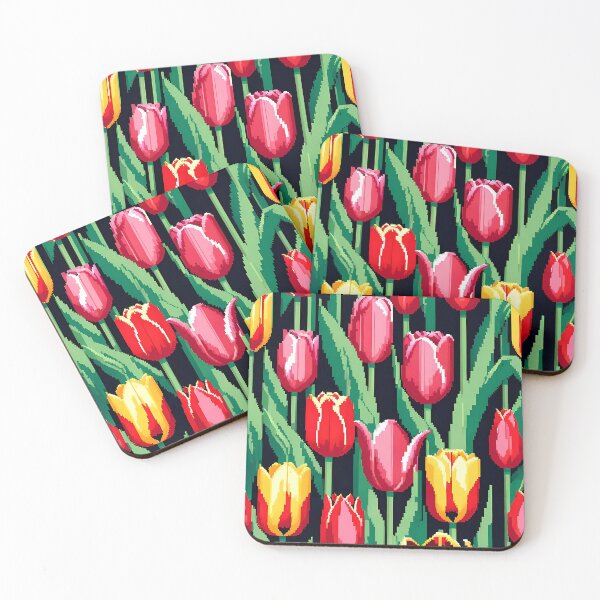 Item preview, Pixelated tulips pattern design  designed and sold by Domo-Design.