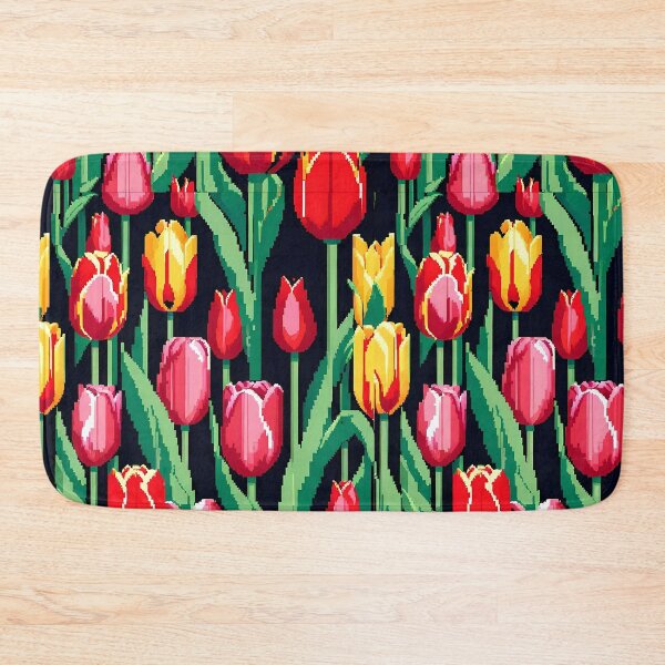 Item preview, Pixelated tulips pattern design  designed and sold by Domo-Design.