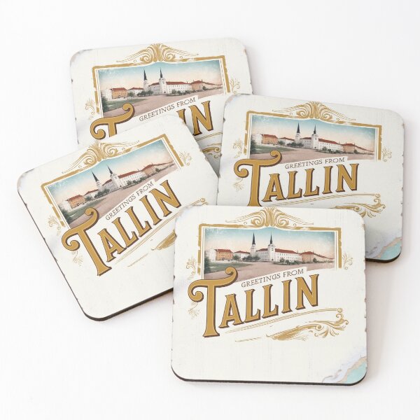 Item preview, Greetings from Tallin Vintage Travel Retro Postcard Design designed and sold by TravelPostcardGems.